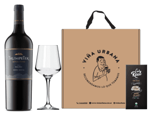 Trumpeter Malbec, Copa, Chocolate en Estuche, para Regalo