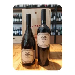 Enemigo Bonarda y Chardonnay en Caja Madera Viña X 2
