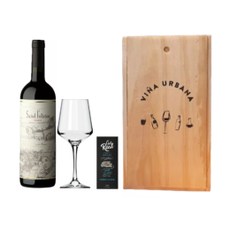 Saint Felicien Malbec + Copa + Chocolate en Estuche de Madera