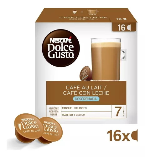 NESCAFÉ DOLCE GUSTO AU LATE DESCREMADA CAJA X 16 CÁPSULAS. Aptas Nespresso