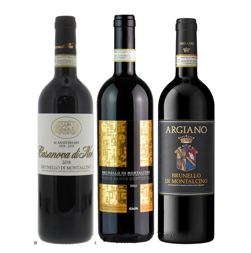 BRUNELLO DI MONTALCINO X3: GAJA, CASANOVA DI NERI, ARGIANO