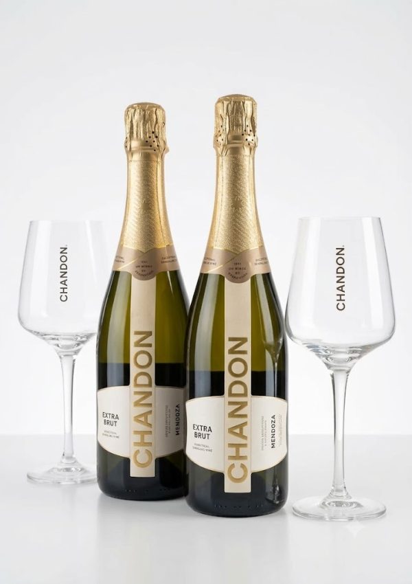 Chandon Extra Brut X 2 + Copas de Regalo en Estuche - Viña Urbana